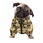Steampunk Chamomile Pattern Print Dog Zip Up Jacket