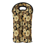 Steampunk Chamomile Pattern Print Double Neoprene Wine Tote
