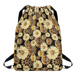 Steampunk Chamomile Pattern Print Drawstring Backpack