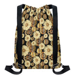 Steampunk Chamomile Pattern Print Drawstring Backpack