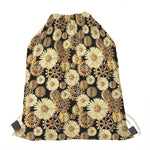Steampunk Chamomile Pattern Print Drawstring Bag