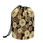 Steampunk Chamomile Pattern Print Drawstring Makeup Bag