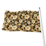 Steampunk Chamomile Pattern Print Flag