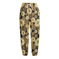 Steampunk Chamomile Pattern Print Fleece Lined Knit Pants
