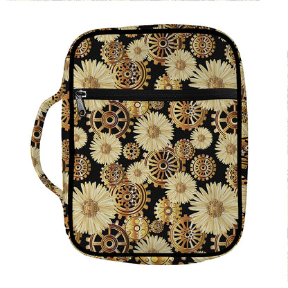 Steampunk Chamomile Pattern Print Front Pocket Bible Bag
