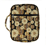 Steampunk Chamomile Pattern Print Front Pocket Bible Bag