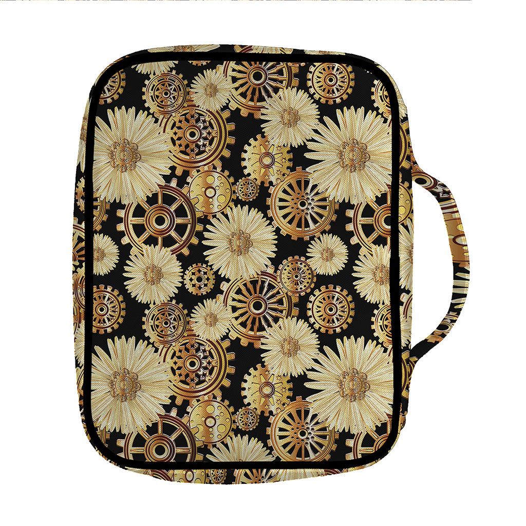 Steampunk Chamomile Pattern Print Front Pocket Bible Bag