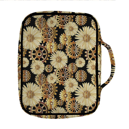 Steampunk Chamomile Pattern Print Front Pocket Bible Bag