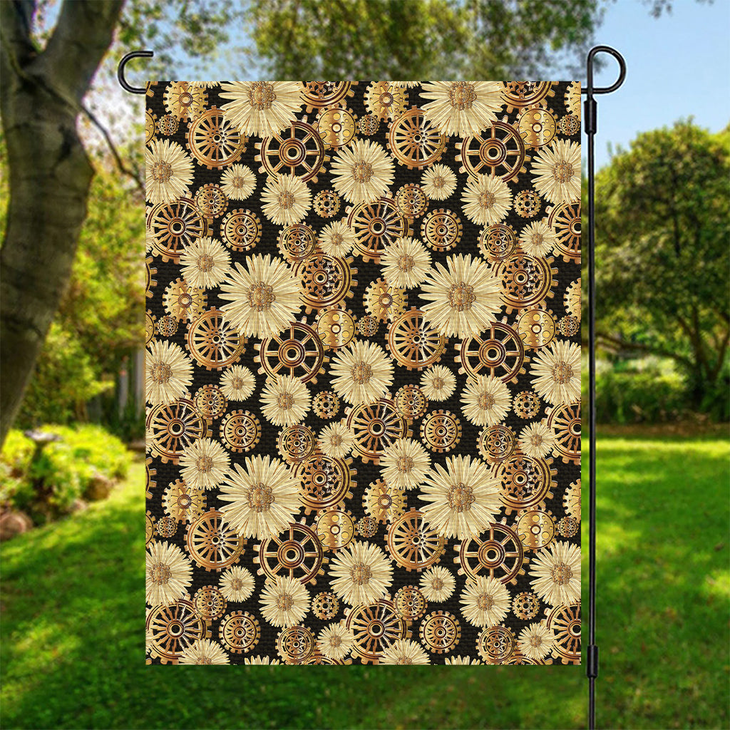 Steampunk Chamomile Pattern Print Garden Flag