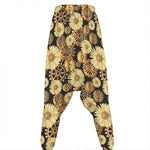 Steampunk Chamomile Pattern Print Hammer Pants