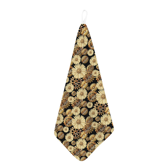 Steampunk Chamomile Pattern Print Hand Towel