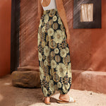 Steampunk Chamomile Pattern Print Harem Pants