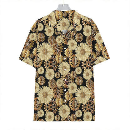 Steampunk Chamomile Pattern Print Hawaiian Shirt