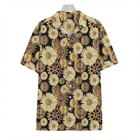 Steampunk Chamomile Pattern Print Hawaiian Shirt