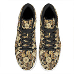 Steampunk Chamomile Pattern Print High Top Leather Sneakers