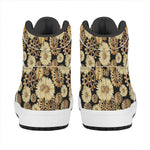 Steampunk Chamomile Pattern Print High Top Leather Sneakers