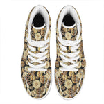 Steampunk Chamomile Pattern Print High Top Leather Sneakers
