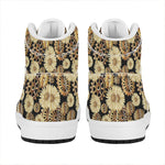 Steampunk Chamomile Pattern Print High Top Leather Sneakers