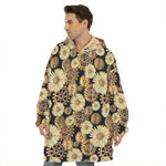 Steampunk Chamomile Pattern Print Hoodie Blanket