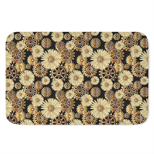 Steampunk Chamomile Pattern Print Indoor Door Mat