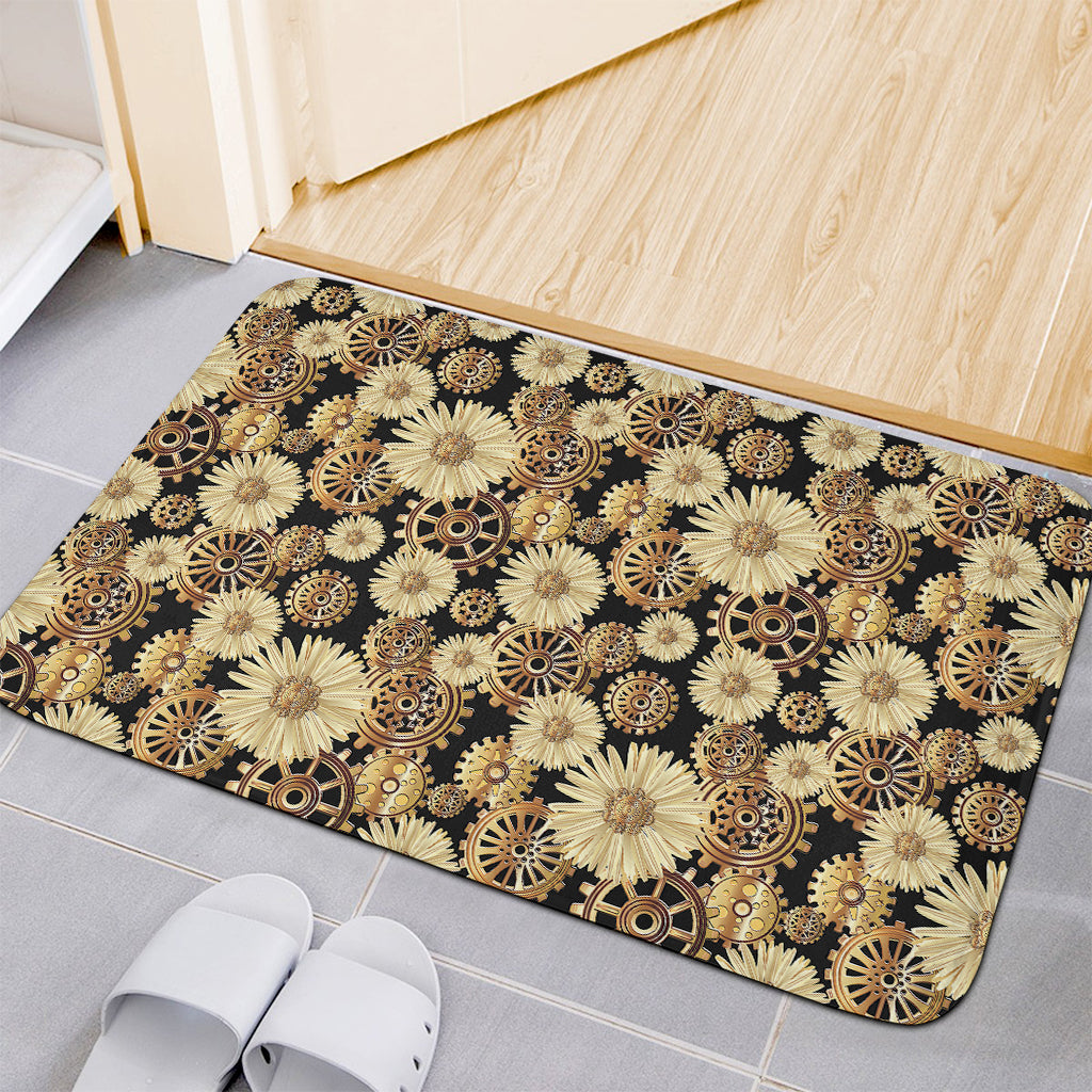 Steampunk Chamomile Pattern Print Indoor Door Mat