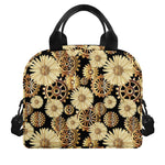Steampunk Chamomile Pattern Print Insulated Lunch Bag