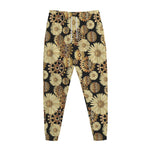 Steampunk Chamomile Pattern Print Jogger Pants