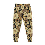 Steampunk Chamomile Pattern Print Jogger Pants