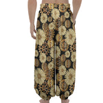 Steampunk Chamomile Pattern Print Lantern Pants