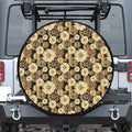 Steampunk Chamomile Pattern Print Leather Spare Tire Cover