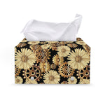 Steampunk Chamomile Pattern Print Leather Tissue Box Cover