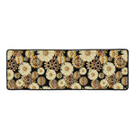 Steampunk Chamomile Pattern Print Long Kitchen Mat