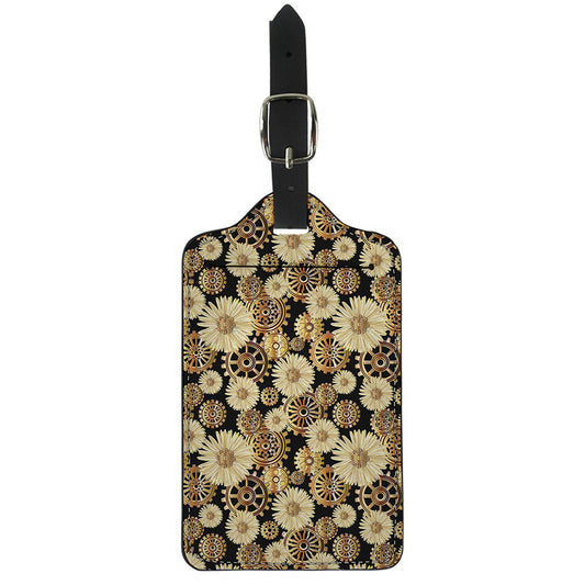 Steampunk Chamomile Pattern Print Luggage Tag
