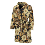 Steampunk Chamomile Pattern Print Men's Bathrobe
