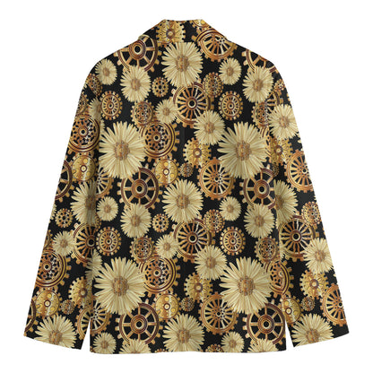Steampunk Chamomile Pattern Print Men's Blazer