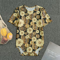 Steampunk Chamomile Pattern Print Men's Bodysuit