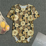 Steampunk Chamomile Pattern Print Men's Bodysuit