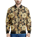 Steampunk Chamomile Pattern Print Men's Bomber Jacket