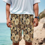 Steampunk Chamomile Pattern Print Men's Cargo Shorts