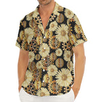 Steampunk Chamomile Pattern Print Men's Deep V-Neck Shirt
