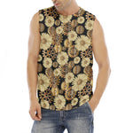 Steampunk Chamomile Pattern Print Men's Fitness Tank Top