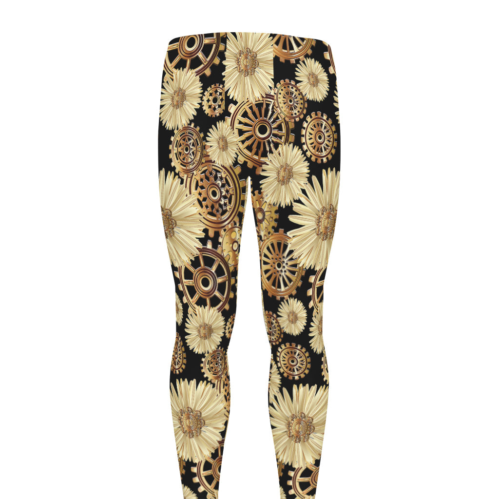 Steampunk Chamomile Pattern Print Men's leggings