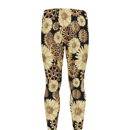 Steampunk Chamomile Pattern Print Men's leggings