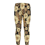 Steampunk Chamomile Pattern Print Men's leggings