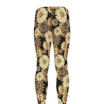 Steampunk Chamomile Pattern Print Men's leggings