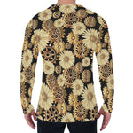Steampunk Chamomile Pattern Print Men's Long Sleeve T-Shirt