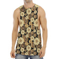 Steampunk Chamomile Pattern Print Men's Muscle Tank Top