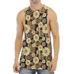 Steampunk Chamomile Pattern Print Men's Muscle Tank Top