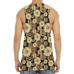 Steampunk Chamomile Pattern Print Men's Muscle Tank Top