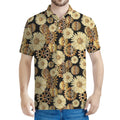 Steampunk Chamomile Pattern Print Men's Polo Shirt